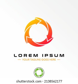 Letter or word O font with arrow around image graphic icon logo design abstract concept vector stock. Can be used as a symbol associated with initial or recycle