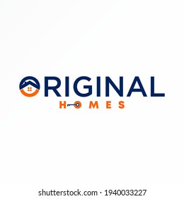 Letter or word ORIGINAL with O font key and roof house image graphic icon logo design abstract concept vector stock. Can be used as a symbol related to property or initial