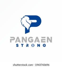 Letter or word P font with lion head image graphic icon logo design abstract concept vector stock. Can be used as a symbol related to initial or animal