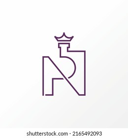 Letter or word PN or NP cut line connect font with crown image graphic icon logo design abstract concept vector stock. Can be used as a symbol related to initial or luxury