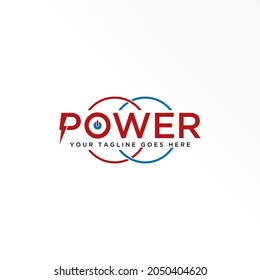 Letter or word POWER sans serif font with cutting Outline Circle image graphic icon logo design abstract concept vector stock. Can be used as a symbol related to Electric.