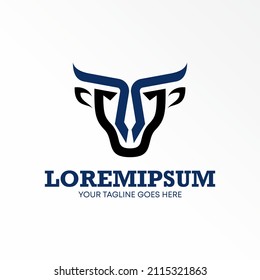 Letter or word T font like on horn or Buffalo head image graphic icon logo design abstract concept vector stock. Can be used as a symbol related to initial or animal.