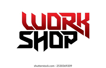 letter work shop design vector