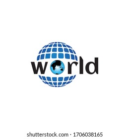 Letter world logo symbol template