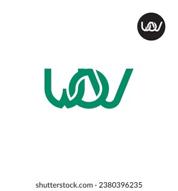 Diseño de logotipo de monograma de carta WOV