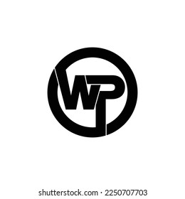 Letter WP circle logo design vector