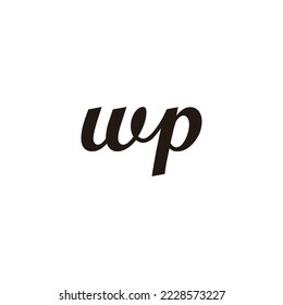 Letra wp conectar símbolo geométrico simple vector logo