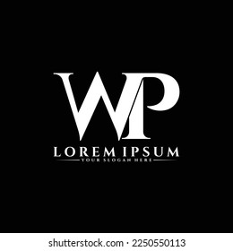 Letter WP luxury logo design vector