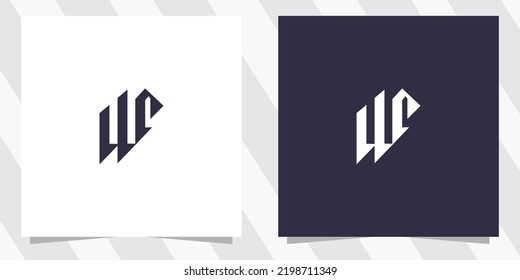 letter wp pw logo design