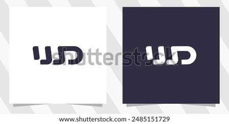 letter wp pw logo design vector