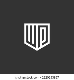 plantilla de ilustración vectorial del logotipo del escudo wp de letra