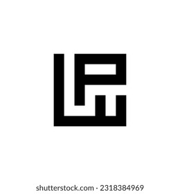 Letter WP square geometric symbol simple logo vector