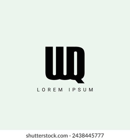 Letter WQ and QW monogram initial logo, geometric, modern, gradient, grid logo