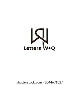 vector de logotipo geométrico de línea de línea simple wq