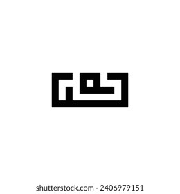 Letter WQ square geometric symbol simple logo vector