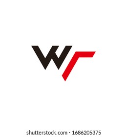 flecha de letra wr hacia arriba logotipo de línea geométrica simple vectorial