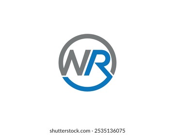 Letter WR logo design Initial vector Custom brand logo template