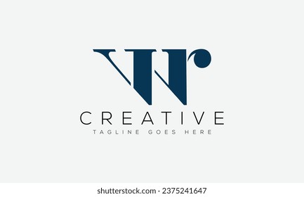 Plantilla de diseño de logotipo WR de carta ilustración vectorial