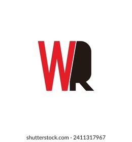 letter wr shadow silhouette simple logo vector 