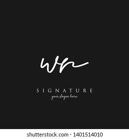 Letter WR Signature Logo Template - Vector