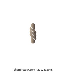Letter I wrapped in rope icon logo design illustration vector