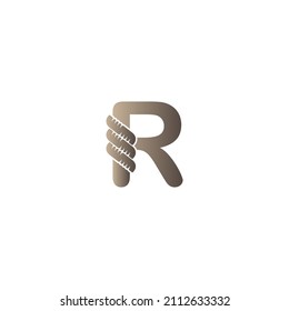 Letter  wrapped in rope icon logo design illustration vector
