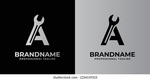 letter A wrench logo, suitable for any business related to wrench with A initials.