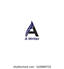 letter A writer logo concept