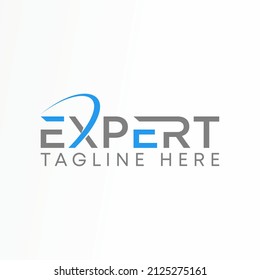 letter or writing EXPERT sans  cutting and unique font image graphic icon logo design abstract concept vector stock. Can be used as a symbol related to creativity or wordmark