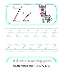 Letter Writing Guide Worksheet Tracing Letters Stock Vector (Royalty ...