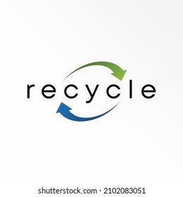 Letter or writing RECYCLE font with Flip arrow image graphic icon logo design abstract concept vector stock. Can be used as a symbol related to wordmark or reuse.