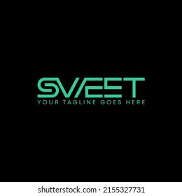 Letter or writing SWEET light font with cutting and word S flip image graphic icon logo design abstract concept vector stock. Can be used as symbol related to initial or wordmark