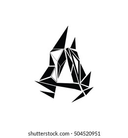 letter A written in the form of spark 