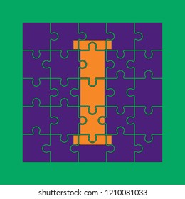 letter I is written on the puzzle pieces
