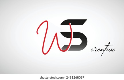 Letra WS Creative Clean Diseño de logotipo