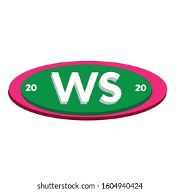 Letter WS logo. Simply initial for bussines name with blue colour. Vector illustration for modern company.