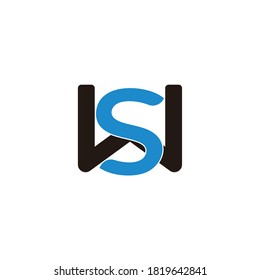 letra ws simple enlace diseño de fuente logo vectorial