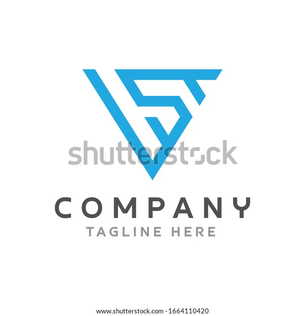 Letter Wst Simple Logo Design Stock Vector (Royalty Free) 1664110420