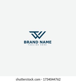 Letter WT logo icon design template elements 