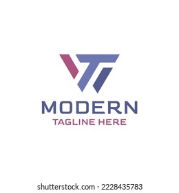 Letter WT logo icon design template elements