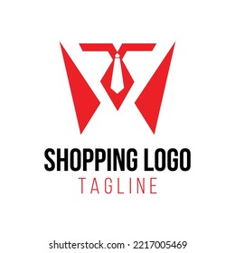 Letter WT online shopping logo vector