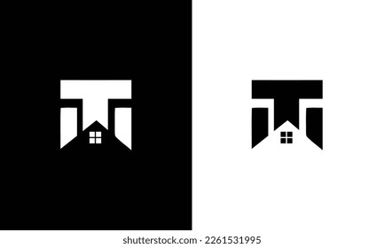 Carta WT con diseño de logotipo de icono de casa simple, diseño de logotipo creativo para inmuebles hipotecarios