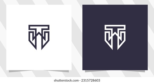 diseño de logotipo de letra wt tw