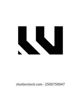 Letra Wu inicial creativa Formas modernas logo del alfabeto