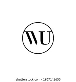 Letter WU initiale Monogramm Logo Design, Hochzeit, Mode, Make-up Logo Vorlage