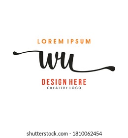 the letter WU logo is elegant, simple, authoritative and easy to understand