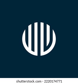 plantilla de ilustración vectorial de diseño de logotipo de círculo wv carta