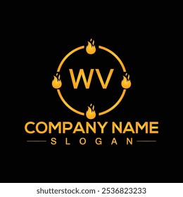 Letter WV initial logo or monogram design