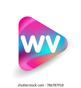 Letter WV logo in triangle shape and colorful background, letter combination logo design for business and company identity.
