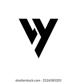 Letter Wv or Ly modern triangle shapes alphabet logo